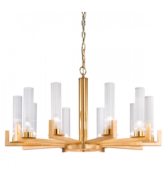 Suspension Raggio 10 ampoules Feuille d'or