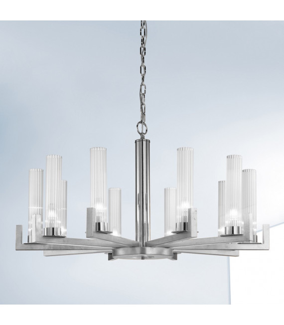 Raggio pendant lamp Silver leaf 10 bulbs 57.5cm