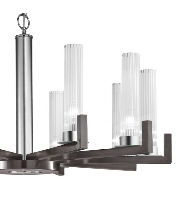 Lampada a sospensione Raggio 10 lampadine Marrone spazzolato