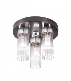 Plafonnier Giro Brun brossé 3 ampoules 21,5cm