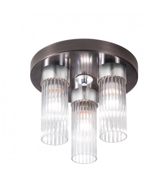 Plafoniera Giro Marrone spazzolato 3 lampadine 21,5 cm