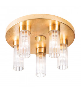 Plafonnier Giro Feuille d'or 5 ampoules 21,5cm