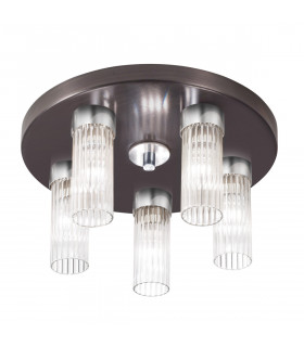 Plafonnier Giro 5 ampoules Brun brossé