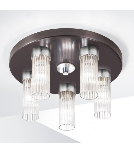 Giro ceiling light 5 bulbs Brushed brown