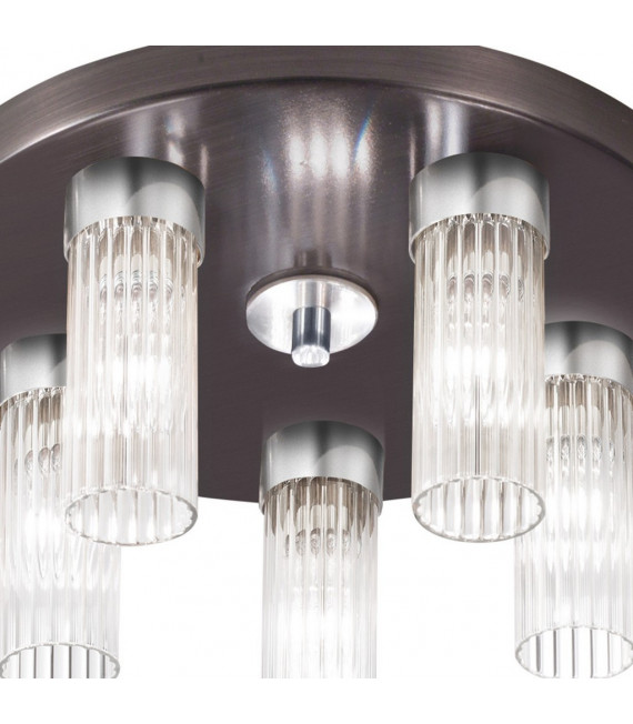 Plafonnier Giro 5 ampoules Brun brossé