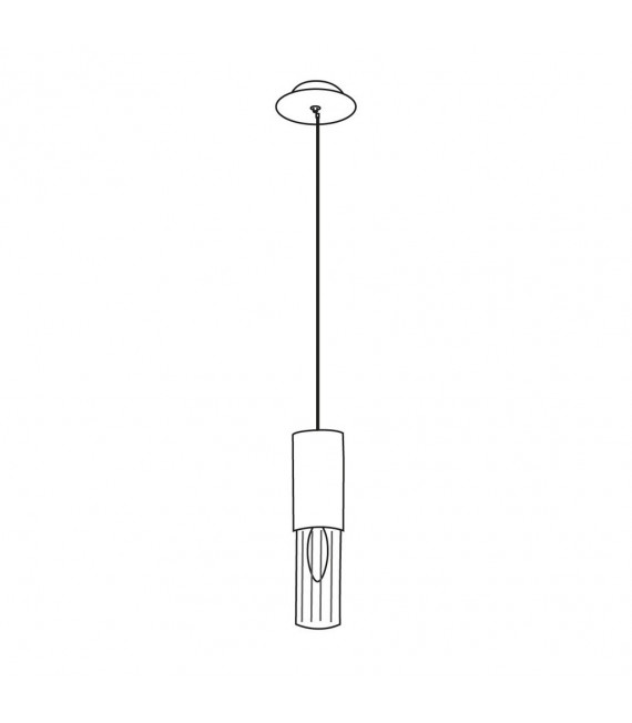 Suspension design Giro 1 ampoule Feuille d'argent