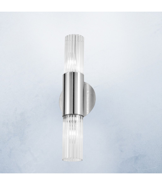 Giro Applique foglia argento 2 lampadine 36cm