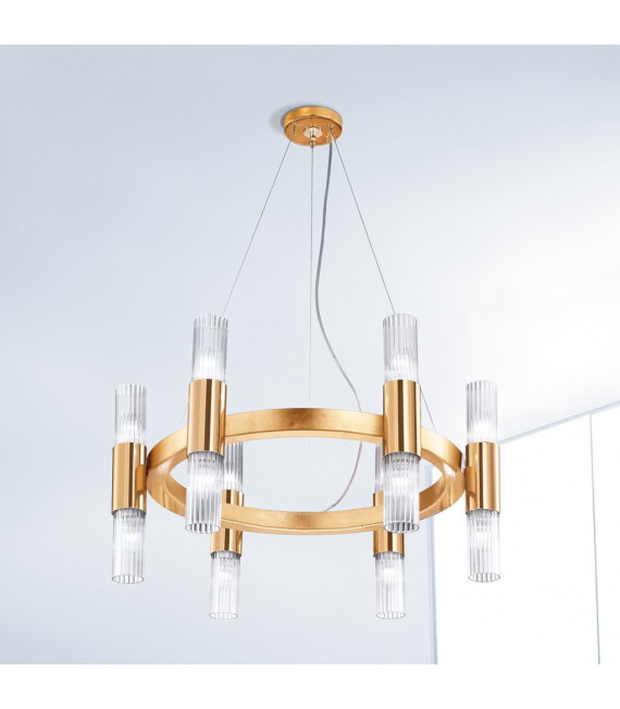 Giro 12-light gold leaf wall light