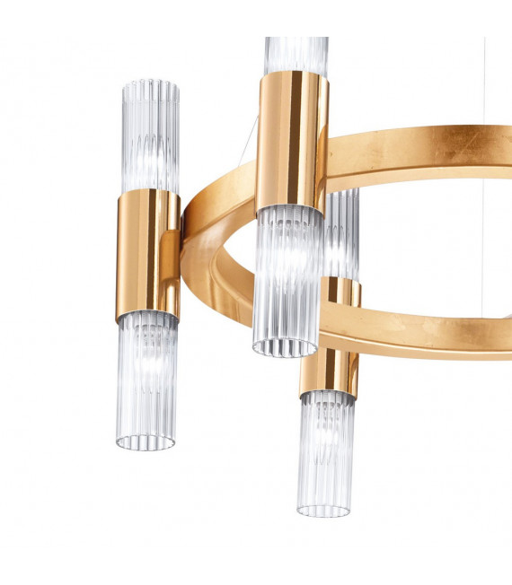 Applique Giro foglia oro a 12 luci