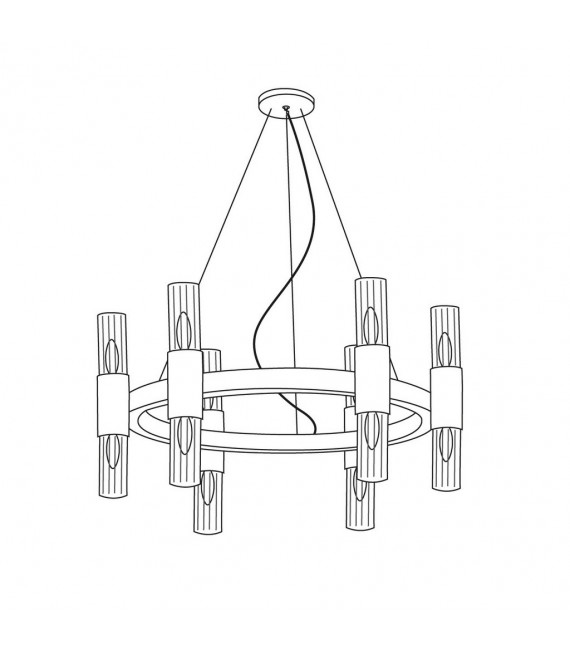 Applique murale Giro 12 ampoules Feuille d'or