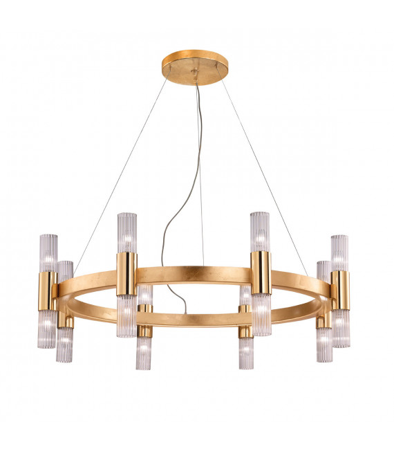 Applique Giro foglia oro a 16 luci