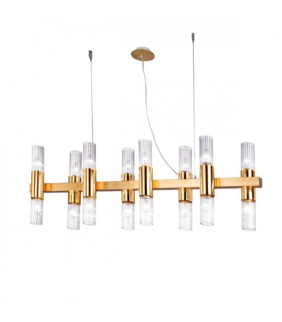 Giro pendant lamp 16 gold leaf bulbs