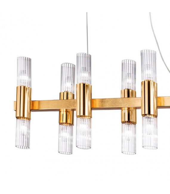 Lampada a sospensione Giro 16 lampadine foglia oro