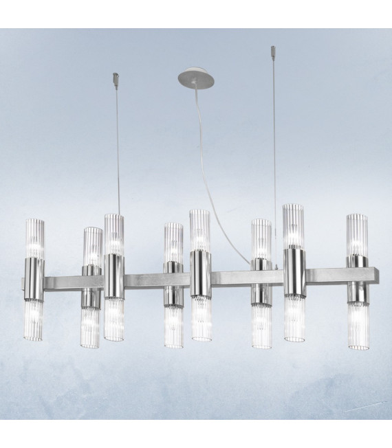 Lampada a sospensione Giro 16 lampadine foglia oro