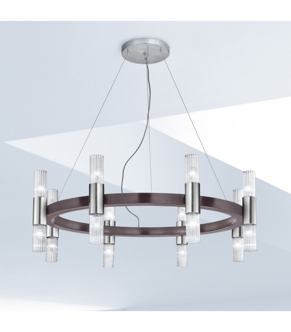 Giro 16-light wall light Brushed brown