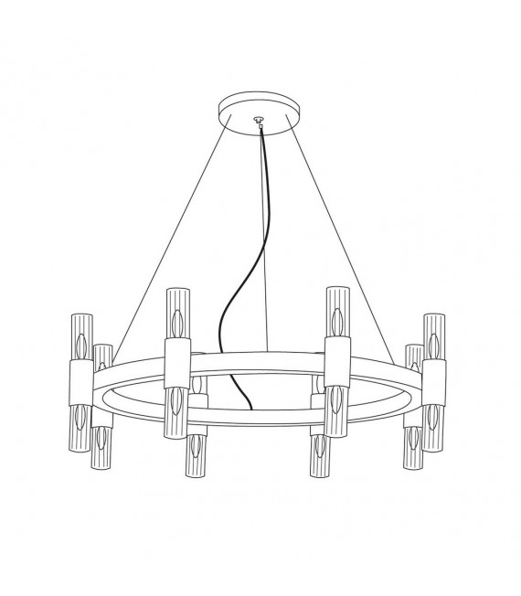 Applique murale Giro 16 ampoules Brun brossé
