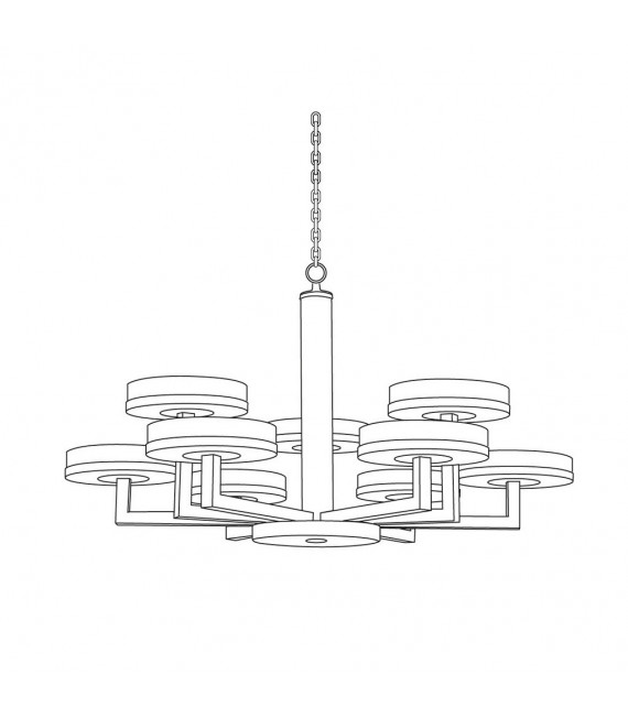 Pendente Solis Foglia Argento 10 Luci