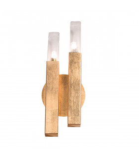 Wandleuchte Spigolo Blattgold 2-flammig 32,5cm