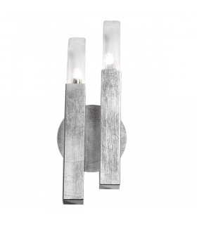 Wall light Spigolo Silver leaf 2 bulbs 32.5cm