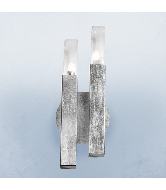 Wandleuchte Spigolo Blattsilber 2-flammig 32,5cm