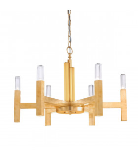 Lampada a sospensione Spigolo Foglia oro 6 lampadine 61,4cm