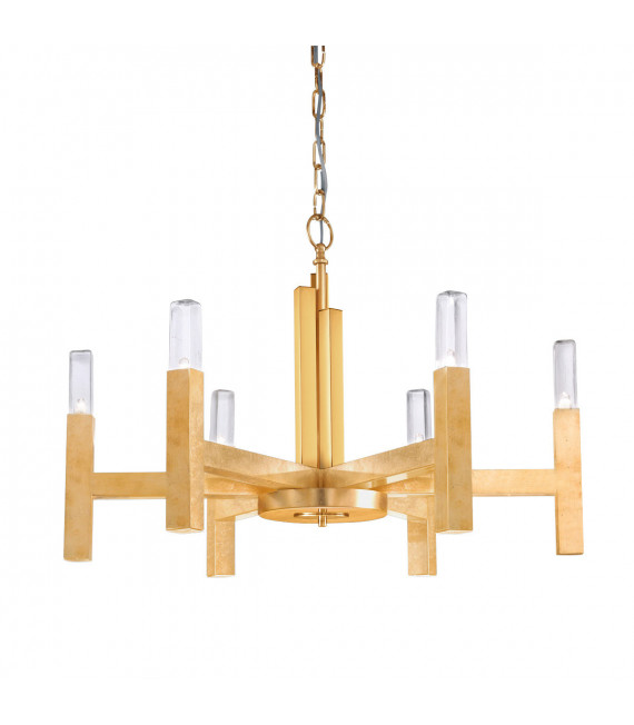 Lampada a sospensione Spigolo Foglia oro 6 lampadine 61,4cm