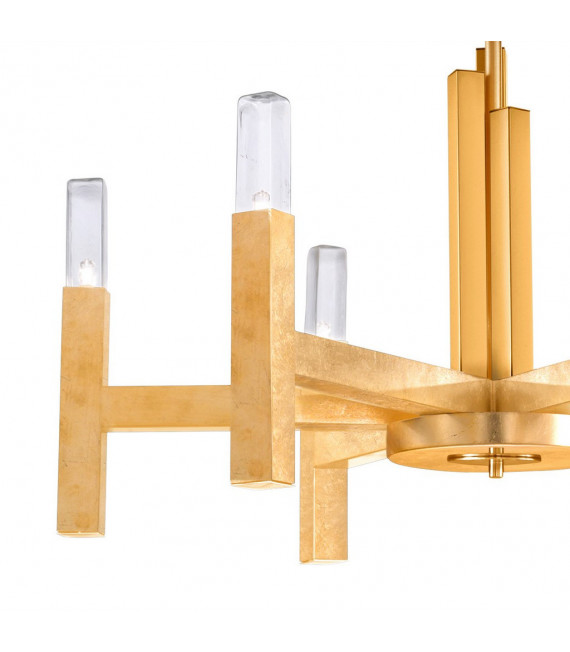 Spigolo pendant lamp Gold leaf 6 bulbs 61.4cm