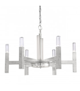 Suspension Spigolo Feuille d'argent 6 ampoules 61,4cm