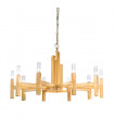 Spigolo pendant lamp Gold leaf 10 bulbs 61.4cm