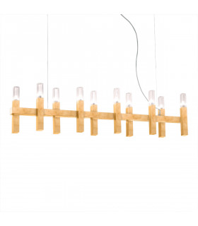 Lampada a sospensione Spigolo Foglia oro 10 lampadine 34cm