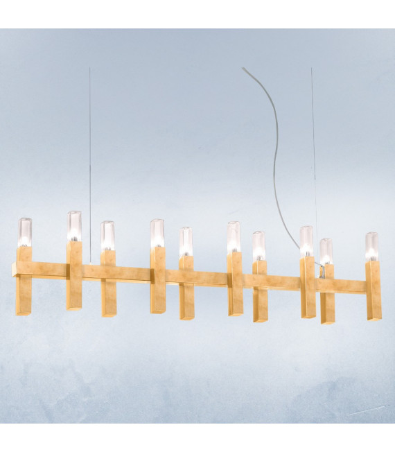 Spigolo pendant lamp Gold leaf 10 bulbs 34cm