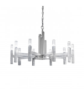 Spigolo Pendelleuchte Blattsilber 10 Glühbirnen 61,4cm