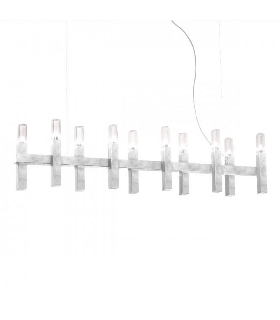 Spigolo Pendelleuchte Blattsilber 10 Glühbirnen 34cm