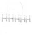 Suspension Spigolo Feuille d'argent 10 ampoules 34cm