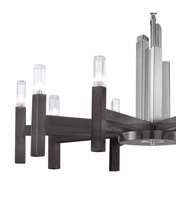 Suspension Spigolo Brun brossé 10 ampoules 61,4cm