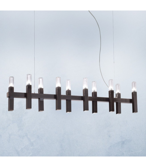 Spigolo suspension Brushed brown 10 bulbs 34cm