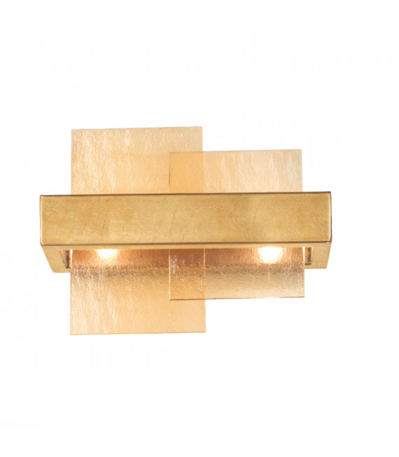 Wandleuchte Rettangolo Blattgold 2-flammig 24cm