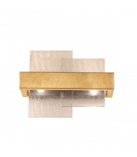 Applique murale Rettangolo Feuille d'or 2 ampoules 24cm
