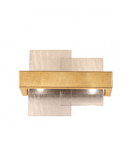 Wandleuchte Rettangolo Blattgold 2-flammig 24cm