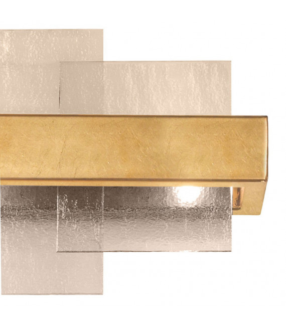 Wandleuchte Rettangolo Blattgold 2-flammig 24cm