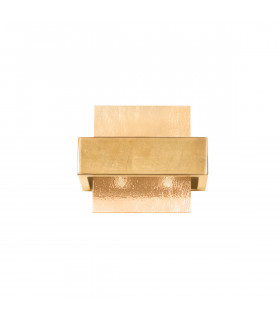 Applique Rettangolo Foglia oro 2 lampadine 17cm
