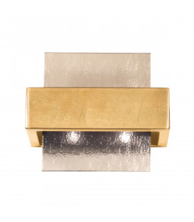 Aplique Rettangolo Pan de Oro 2 bombillas 17cm