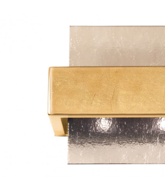 Wandleuchte Rettangolo Blattgold 2-flammig 17cm