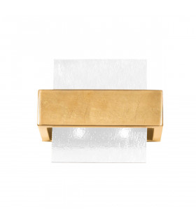 Applique murale Rettangolo Feuille d'or 2 ampoules 17cm