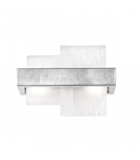 Wandleuchte Rettangolo Blattsilber 2-flammig 24cm
