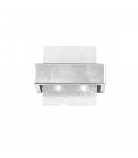 Applique murale Rettangolo Feuille d'argent 2 ampoules 17cm