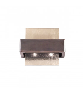 Applique Rettangolo Marrone spazzolato 2 lampadine 17cm