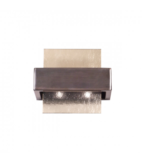 Applique Rettangolo Marrone spazzolato 2 lampadine 17cm