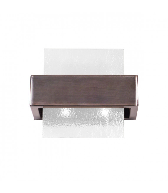 Applique murale Rettangolo Brun brossé 2 ampoules 17cm