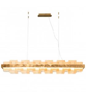 Suspension Rettangolo 1 ampoule Feuille d'or